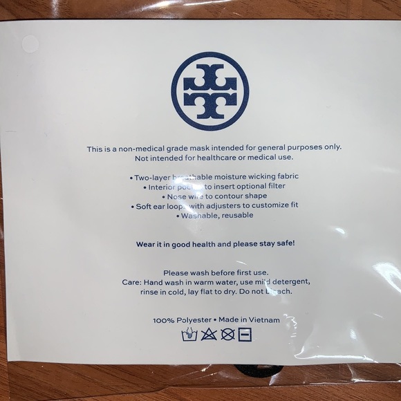 NWT Tory Burch Face Mask